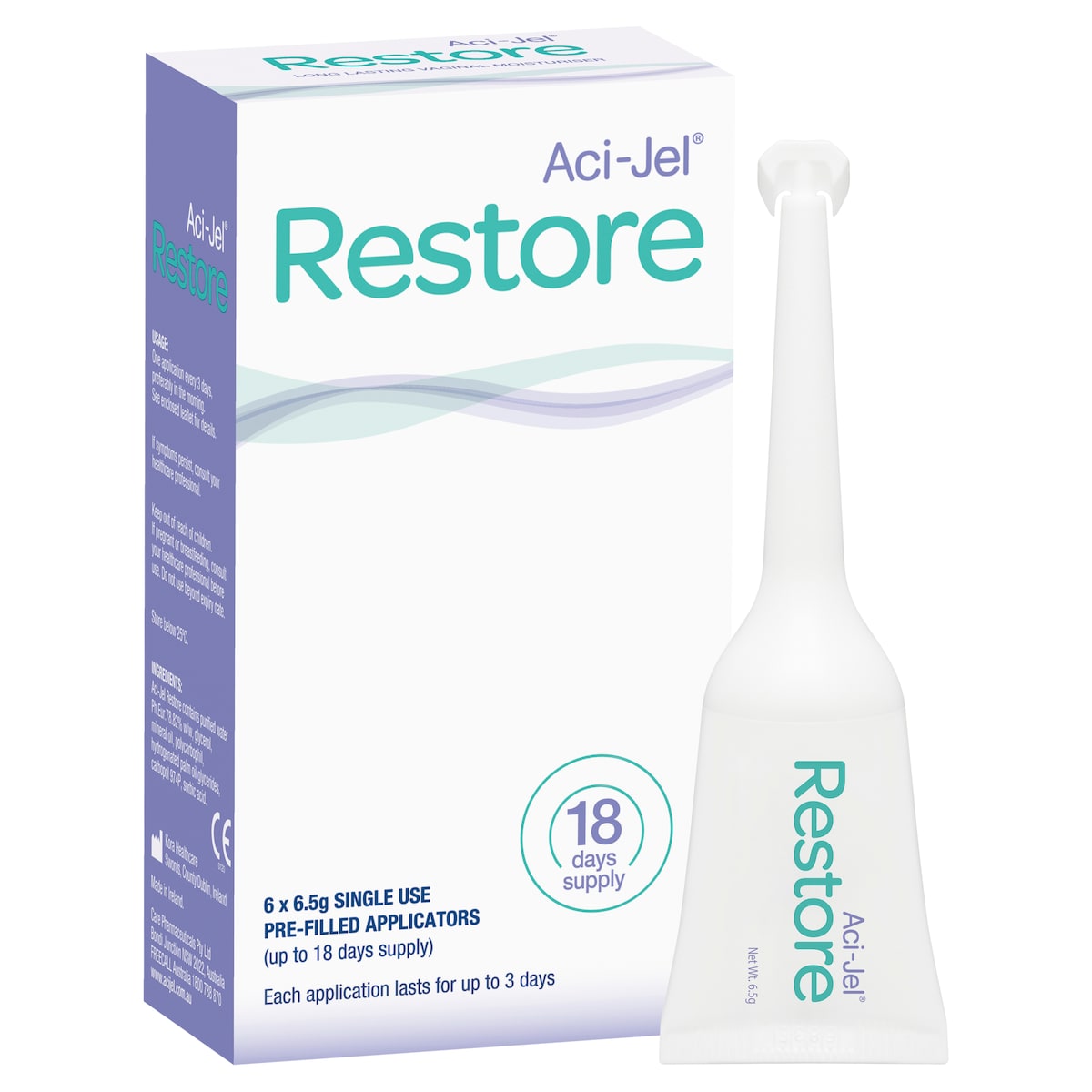 Aci-Jel Restore Vaginal Moisturiser 6 x 6.5g Pre-filled Applicators