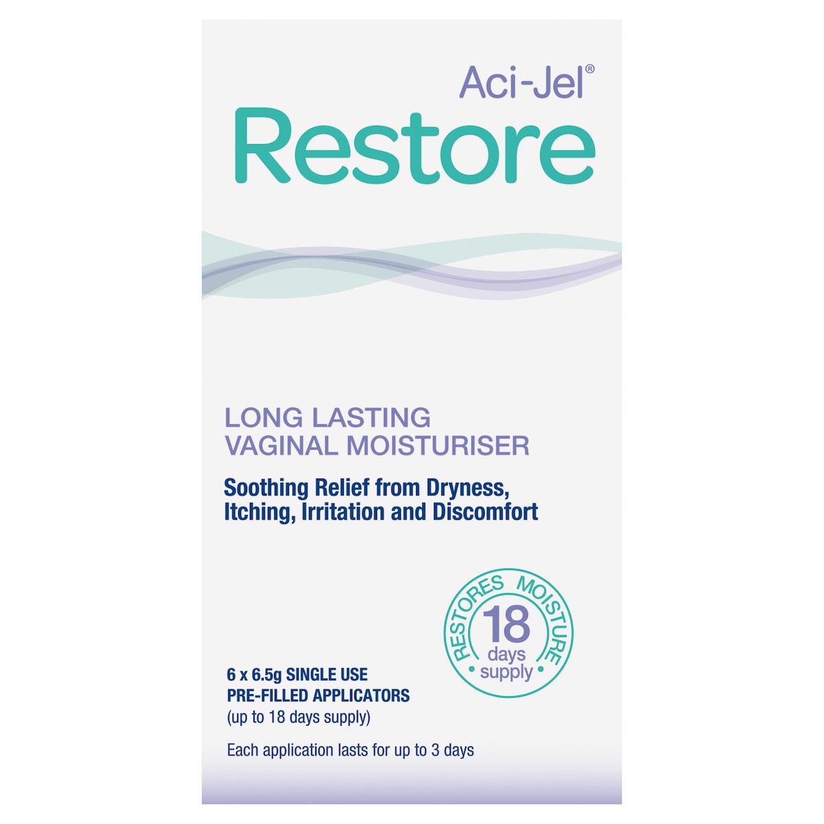 Aci-Jel Restore Vaginal Moisturiser 6 x 6.5g Pre-filled Applicators