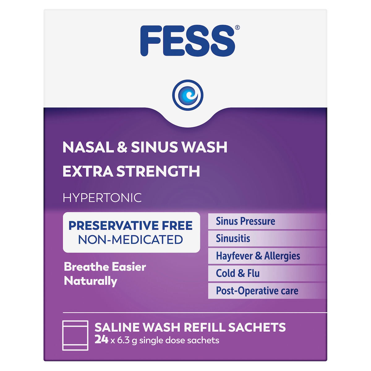 FESS Nasal & Sinus Wash Extra Strength Refill 24 Sachets