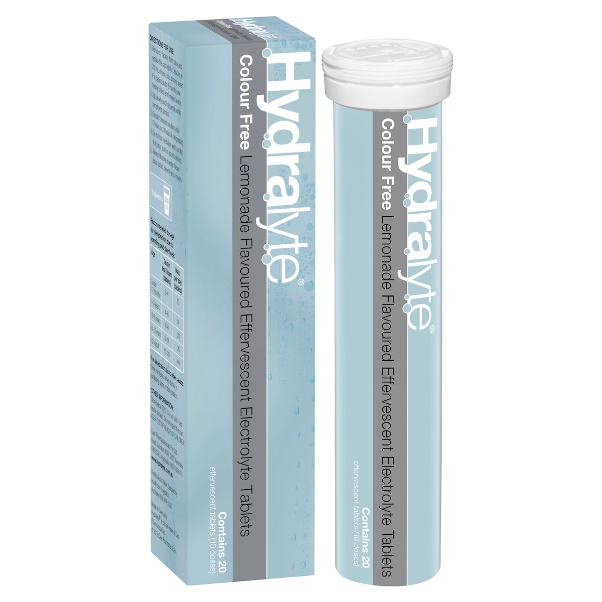 Hydralyte Effervescent Electrolyte Tablets Colour Free Lemonade 20 Pack