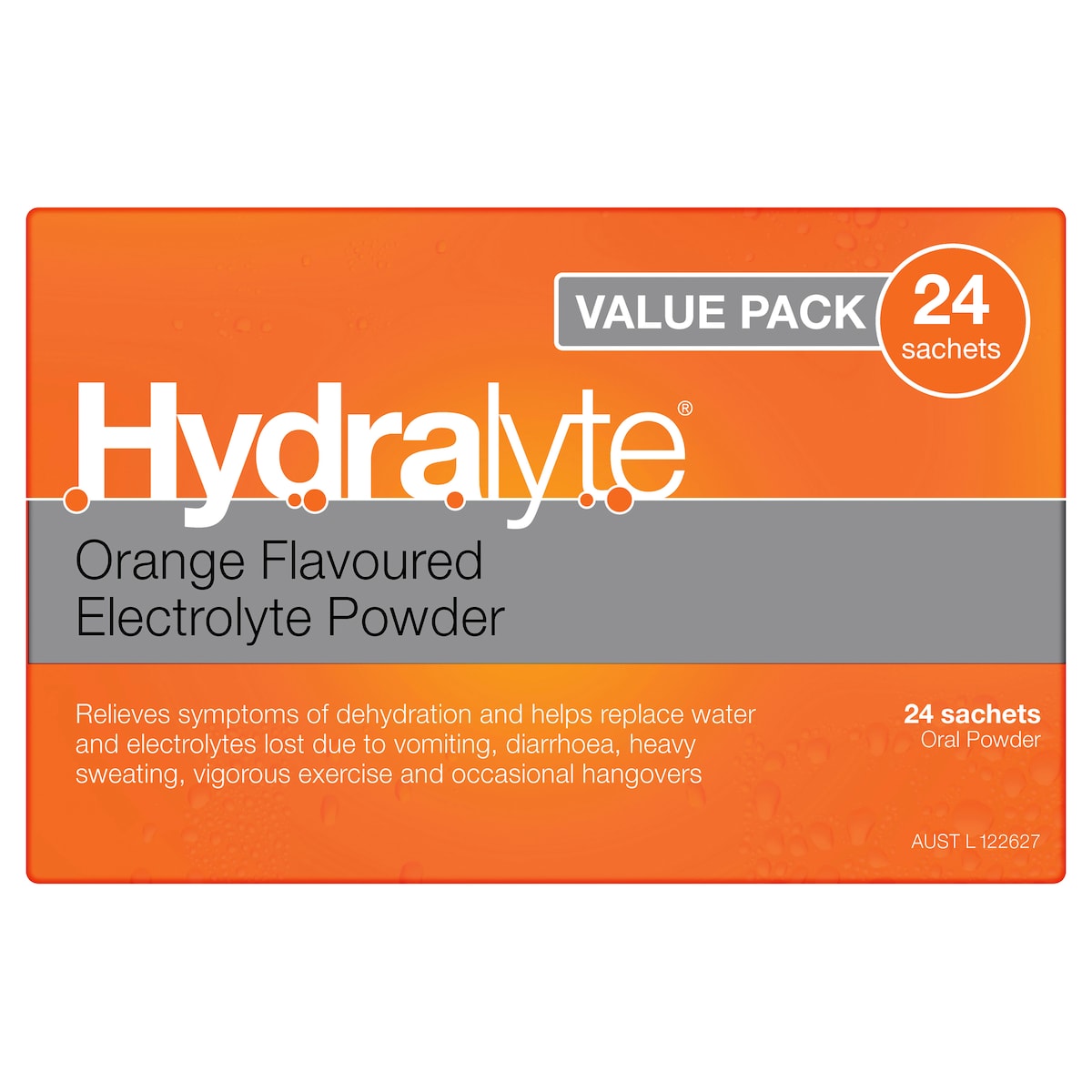 Hydralyte Electrolyte Powder Orange 24 Sachets