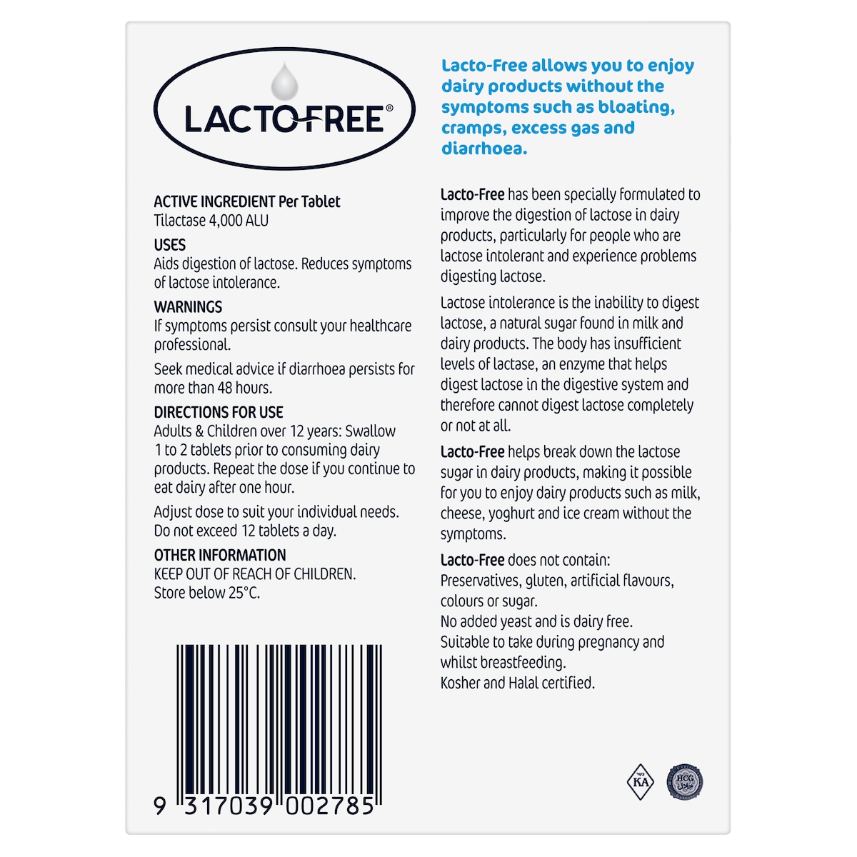 Lacto-Free Tilactase 4000 - 100 Tablets