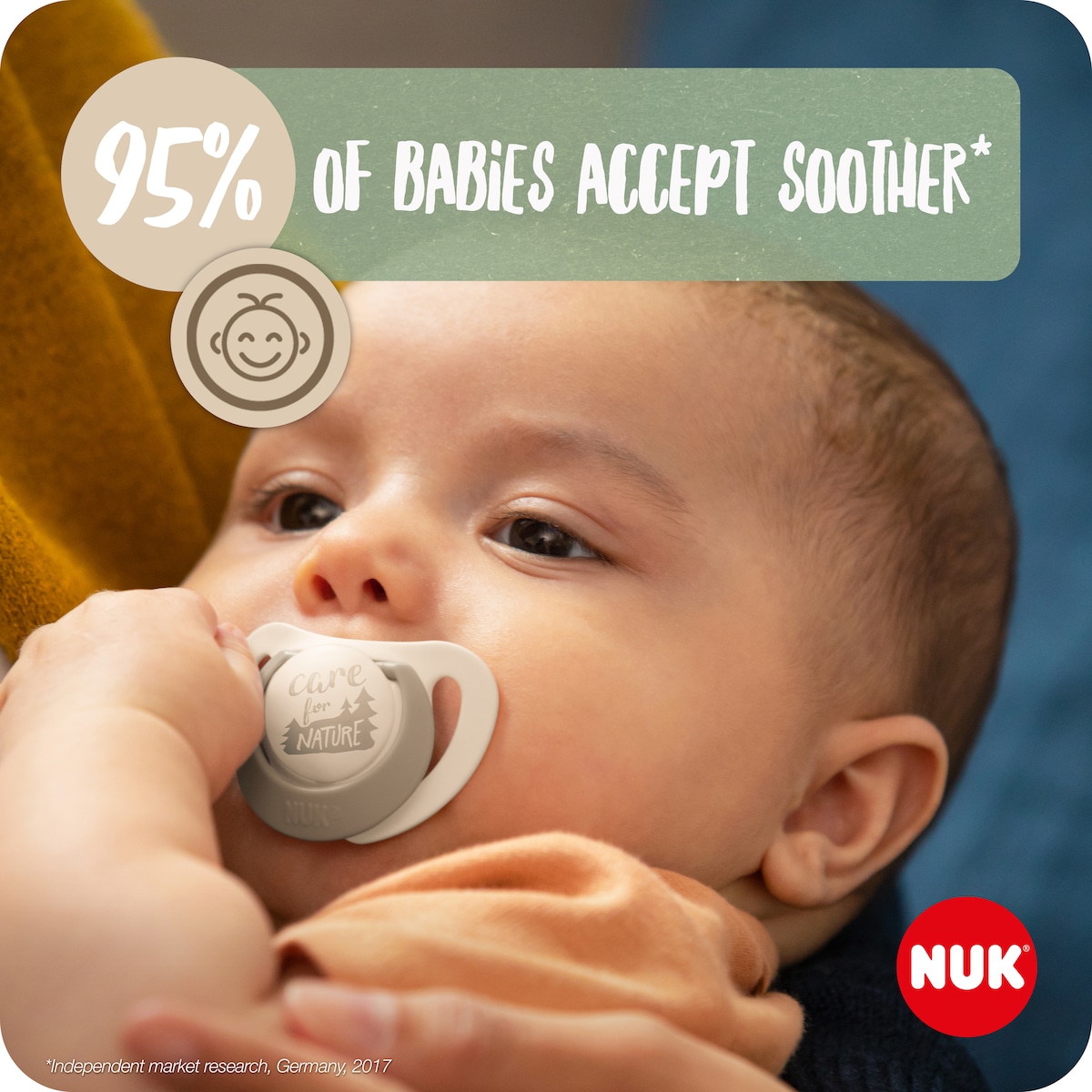 NUK for Nature Silicone Baby Soother 0-6 Months 2 Pack