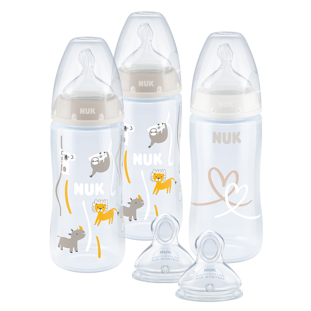 NUK First Choice+ Baby Bottle Set 0-6 Months 300ml 3 Pack