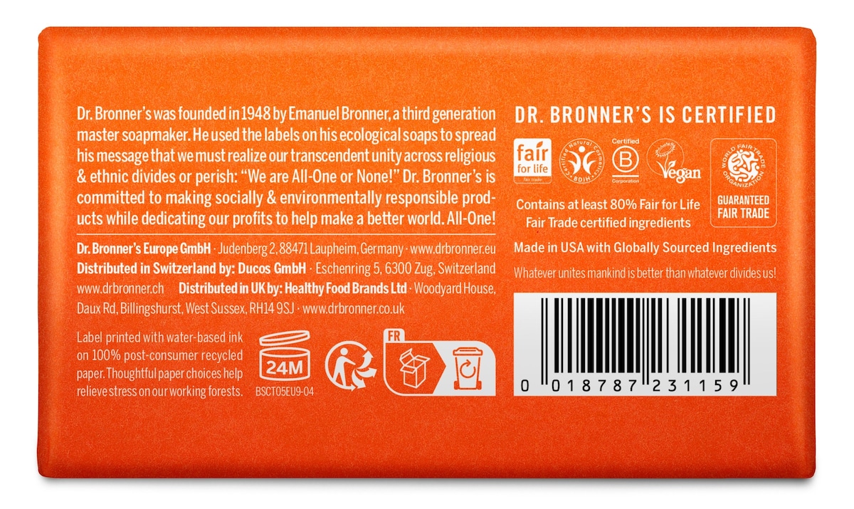 Dr Bronner's Tea Tree Soap Bar 140g