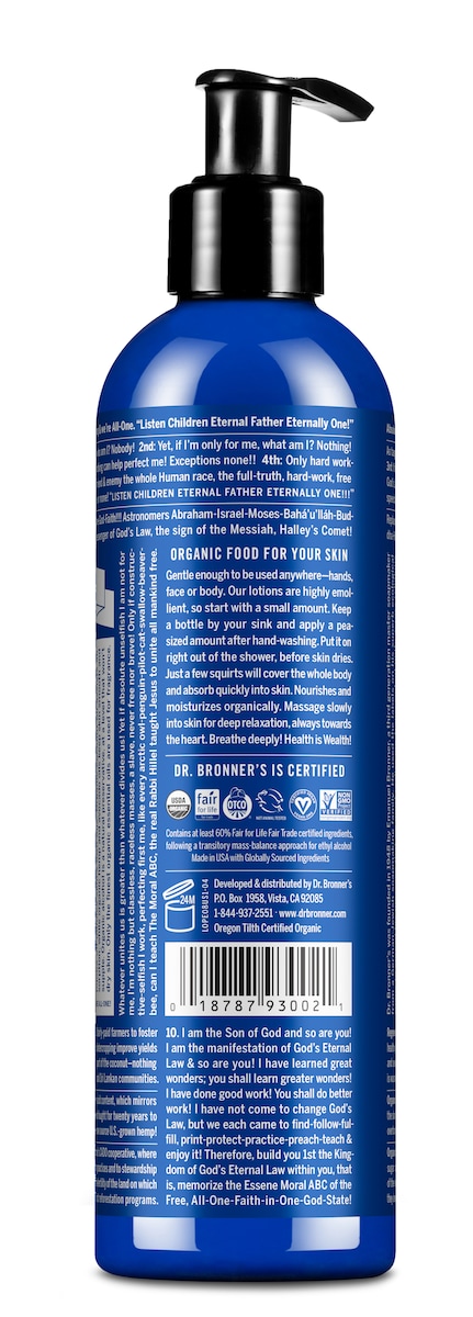 Dr Bronner's Organic Hand & Body Lotion Peppermint 237ml