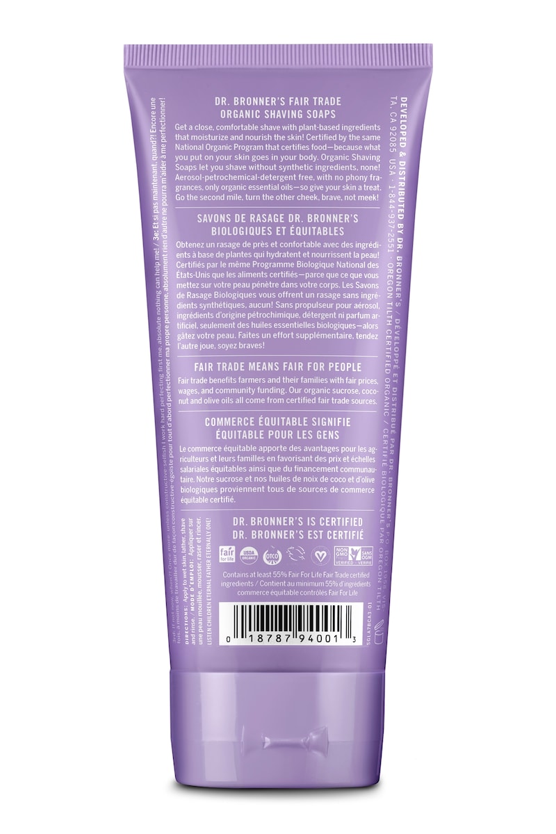 Dr Bronner's Organic Shaving Soap Lavender 208ml