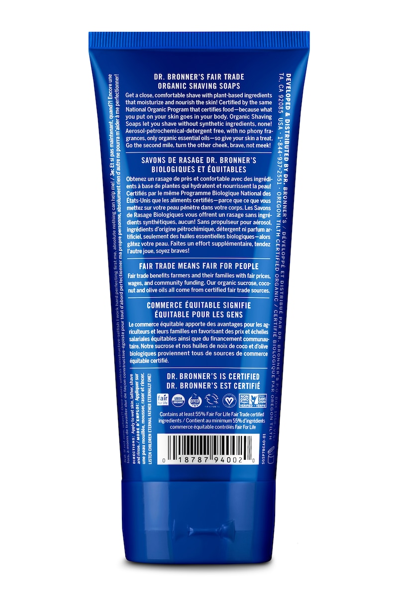 Dr Bronner's Organic Shaving Soap Peppermint 208ml