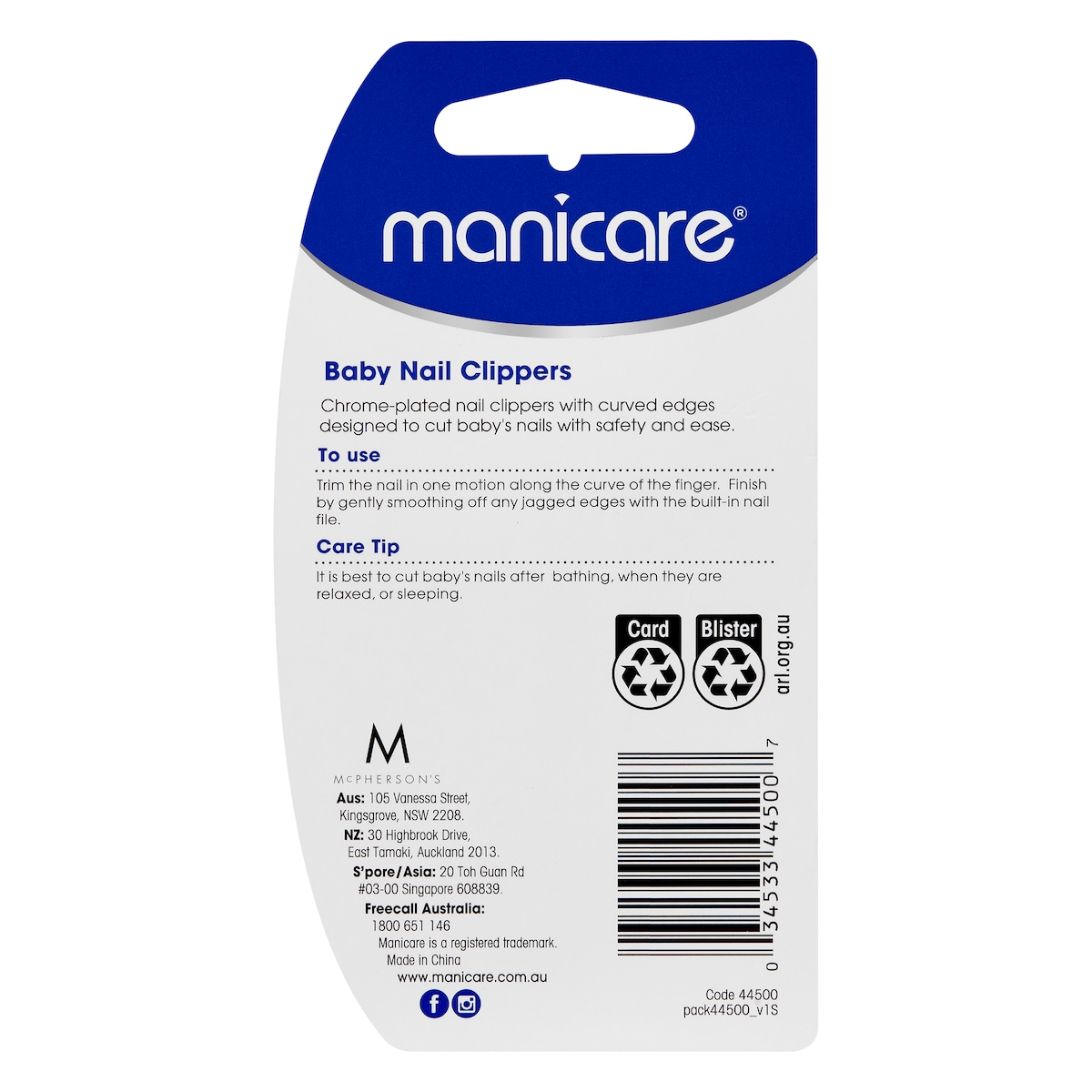 Manicare Baby Nail Clippers with Nail File