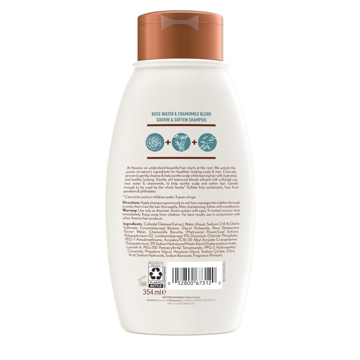 Aveeno Rose Water & Chamomile Shampoo 354ml