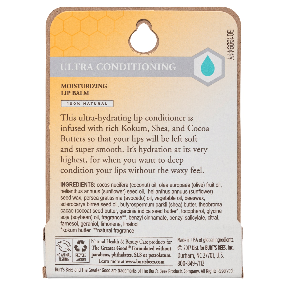 Burts Bees Ultra Conditioning Lip Balm 4.25g