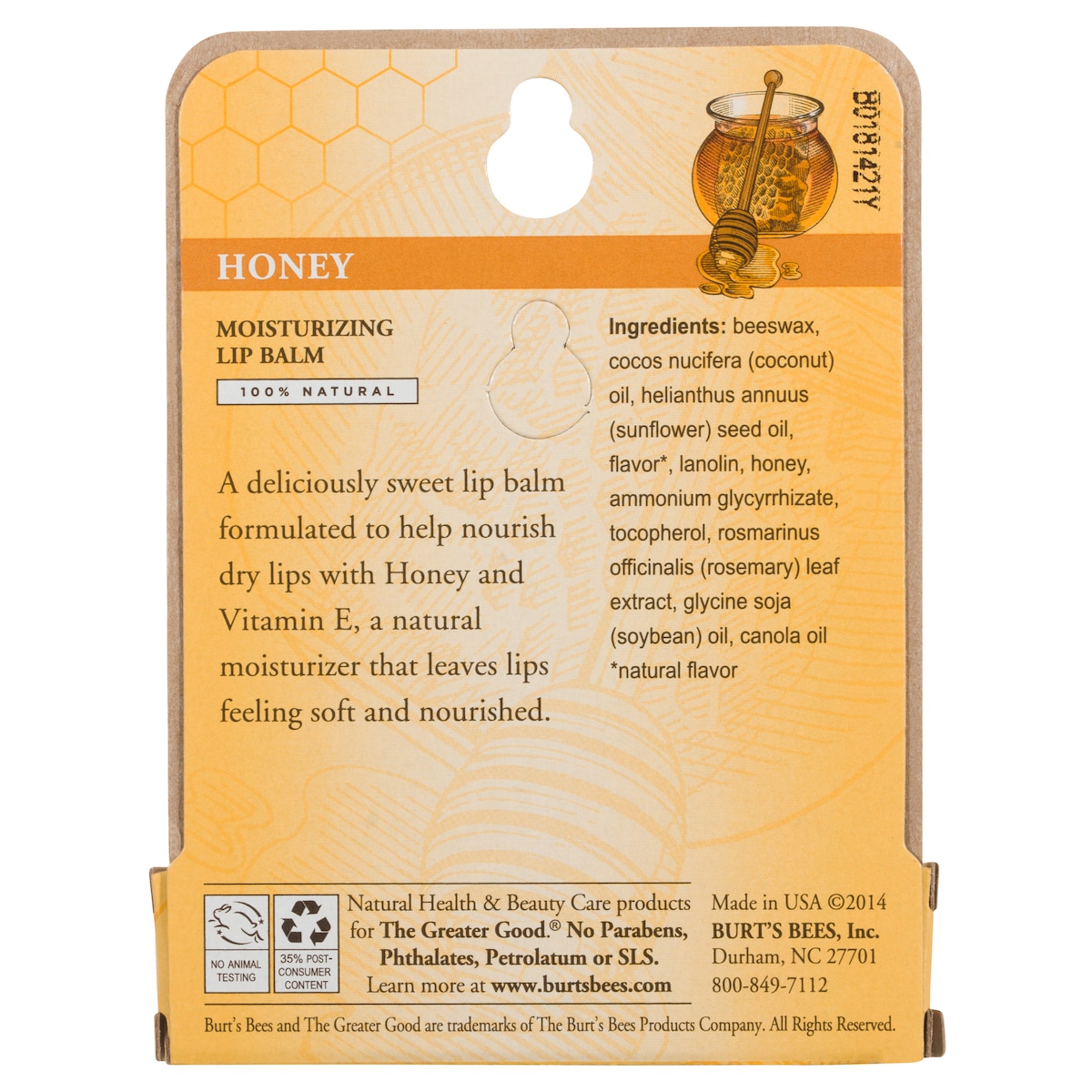 Burts Bees Honey Lip Balm 4.25g