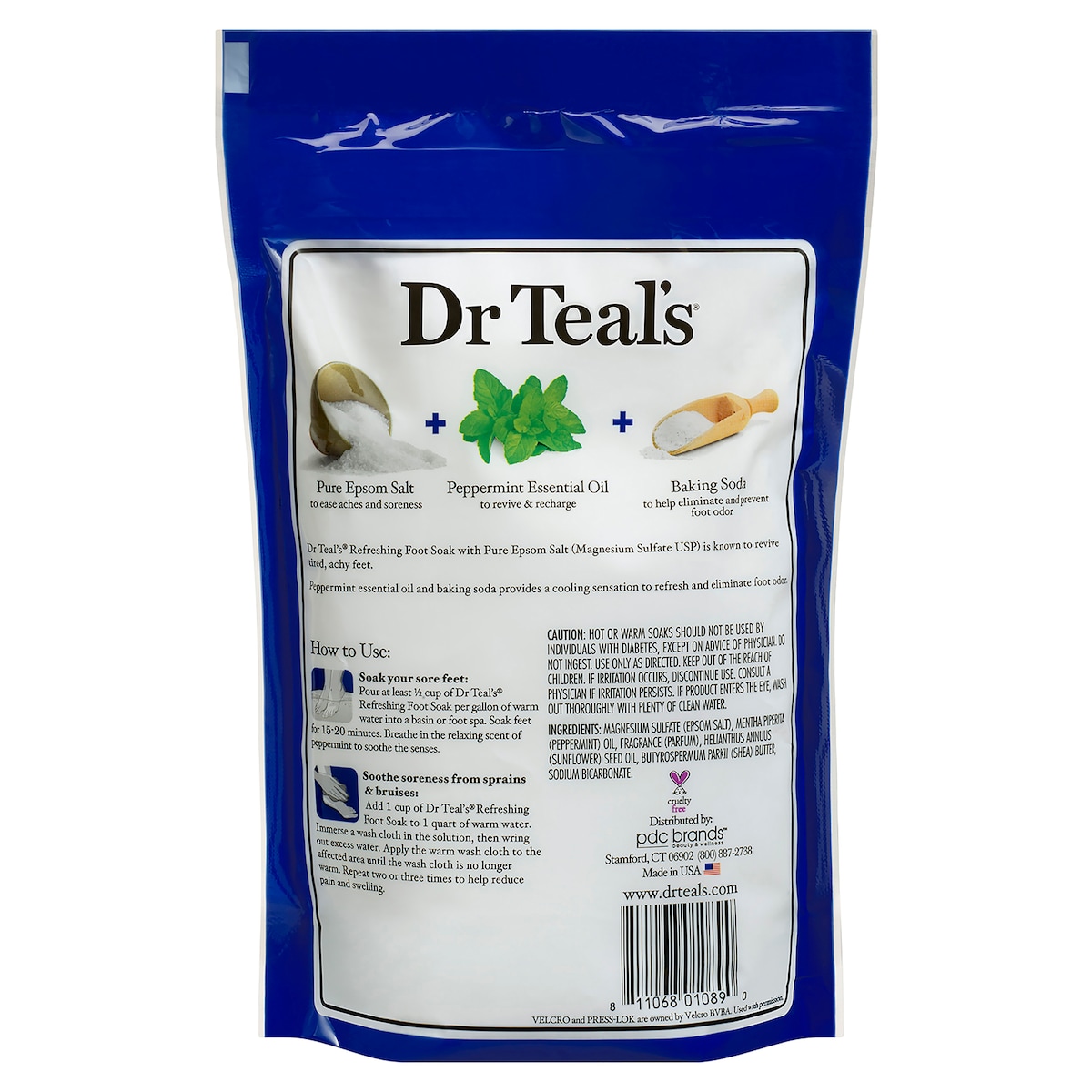 Dr Teals Epsom Salt Foot Soak Peppermint 908g