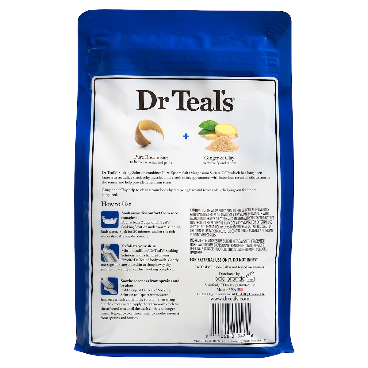 Dr Teals Epsom Salt Ginger & Clay 1.36kg