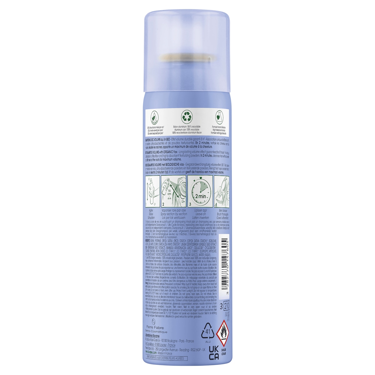 Klorane Volumizing Dry Shampoo With Organic Flax 150ml