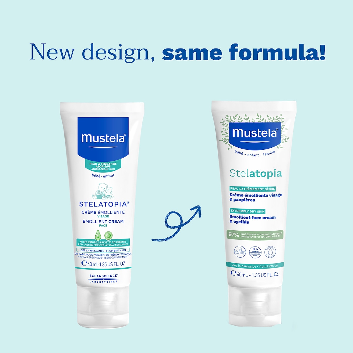 Mustela Stelatopia Emollient Face Cream 40ml