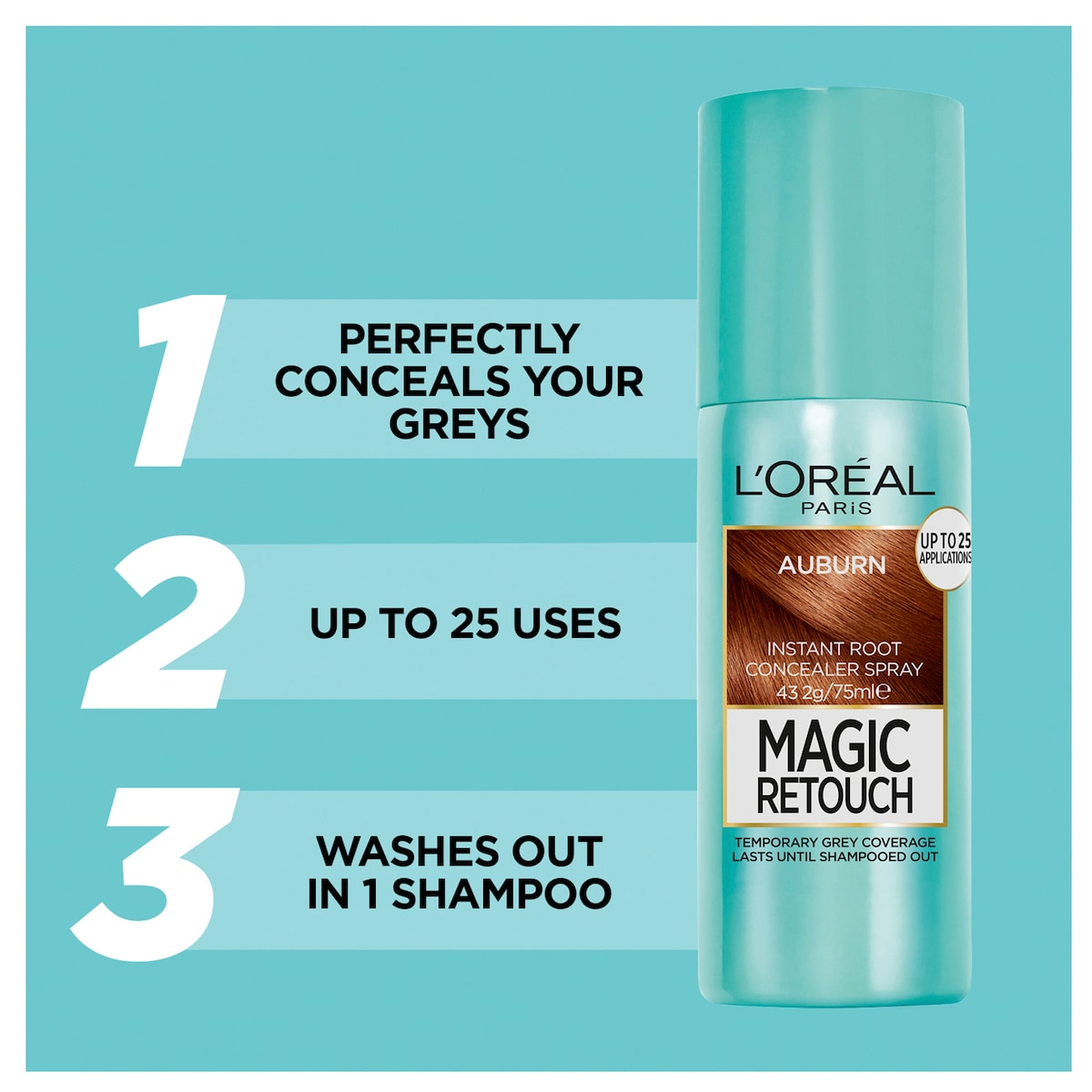 L'Oreal Magic Retouch Temporary Root Concealer Spray Auburn 75ml