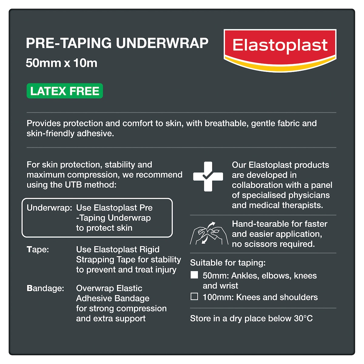 Elastoplast Pre-Taping Underwrap 50mm x 10m Roll