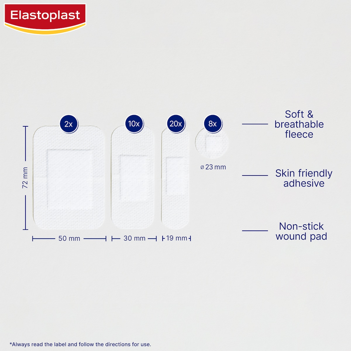 Elastoplast Sensitive Hypoallergenic Strips Assorted 40 Pack