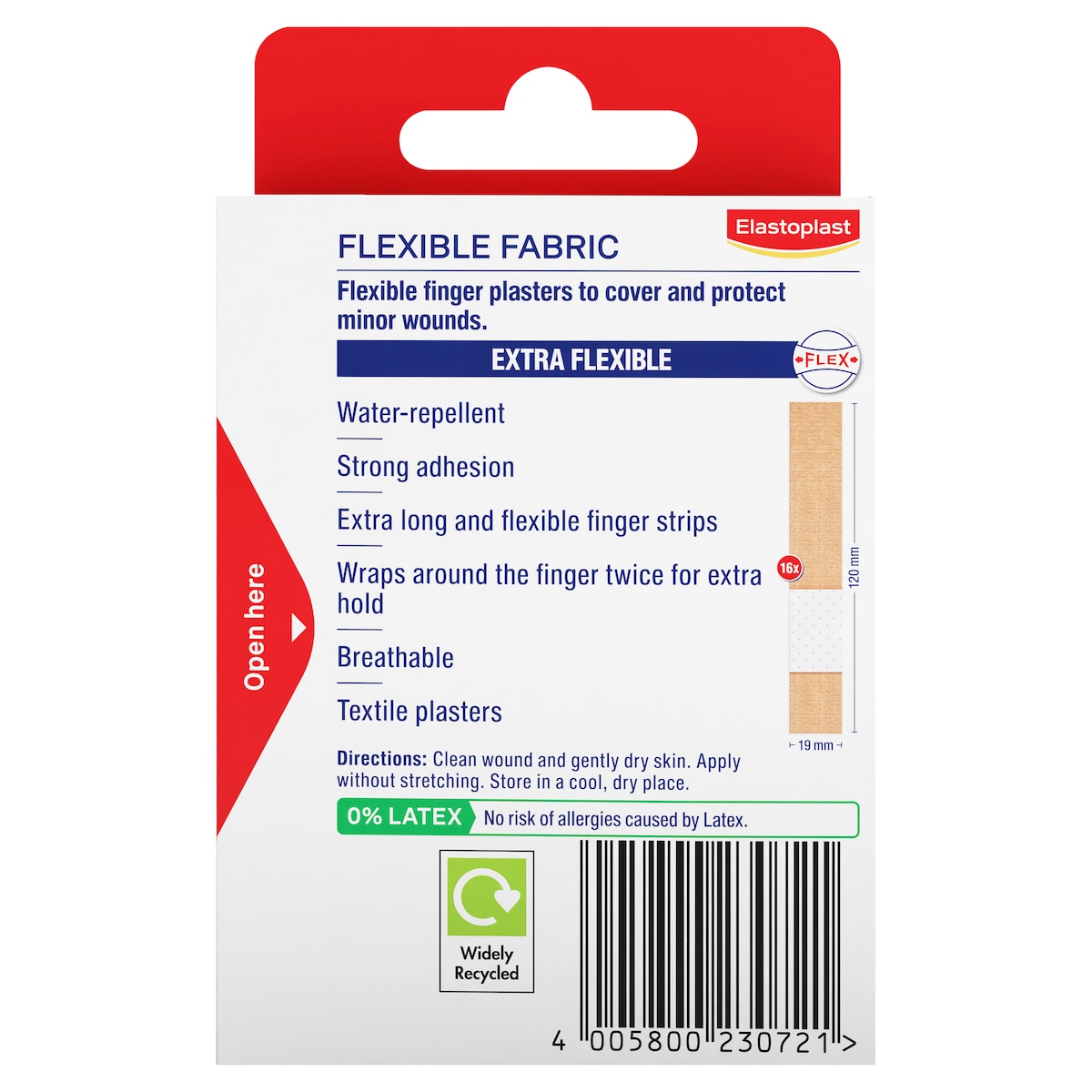 Elastoplast Finger Strips Flexible Fabric 16 Plasters