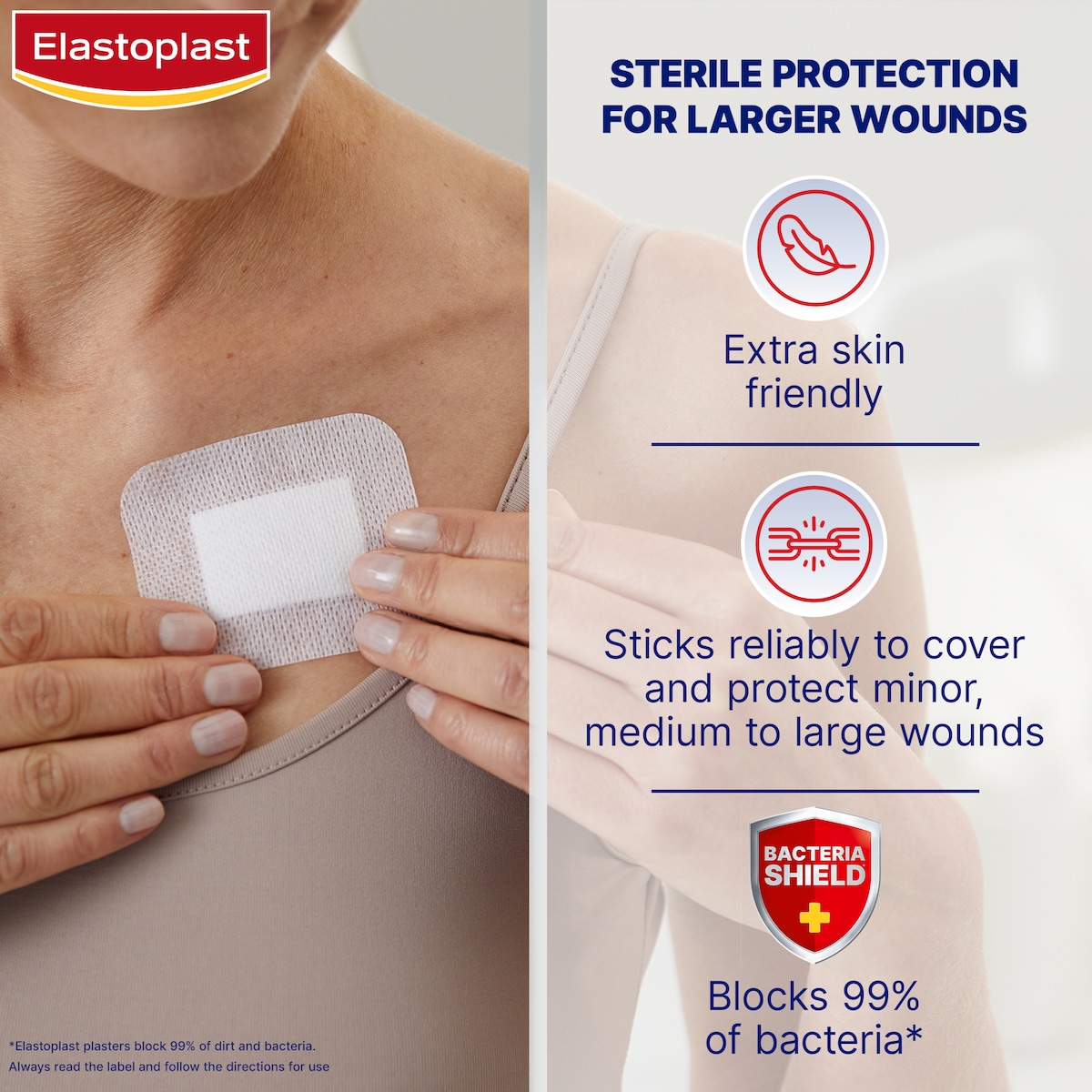 Elastoplast Sensitive Sterile Dressings XL 6cm x 7cm 5 Pack