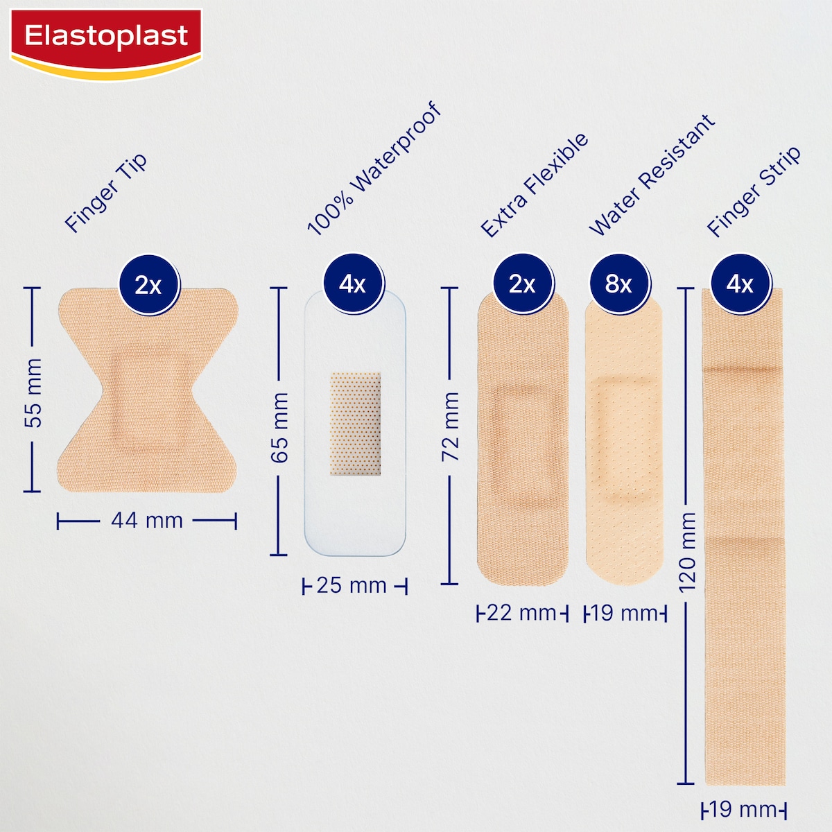 Elastoplast Hand Mix Multi-Purpose Pack 20 Strips