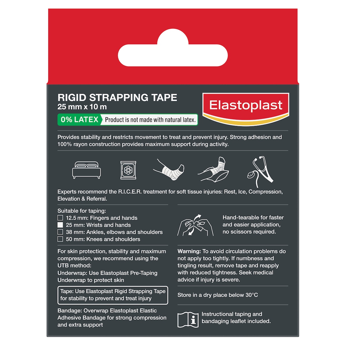 Elastoplast Rigid Strapping Tape 25mm x 10m Roll