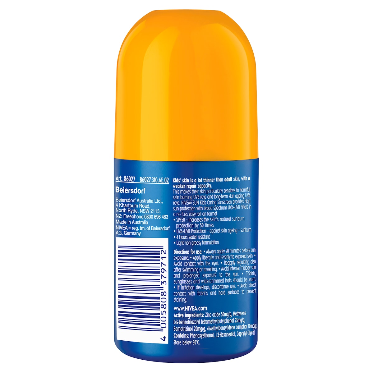 Nivea Sun Kids Protect & Play SPF50 Sunscreen Roll-on 65ml