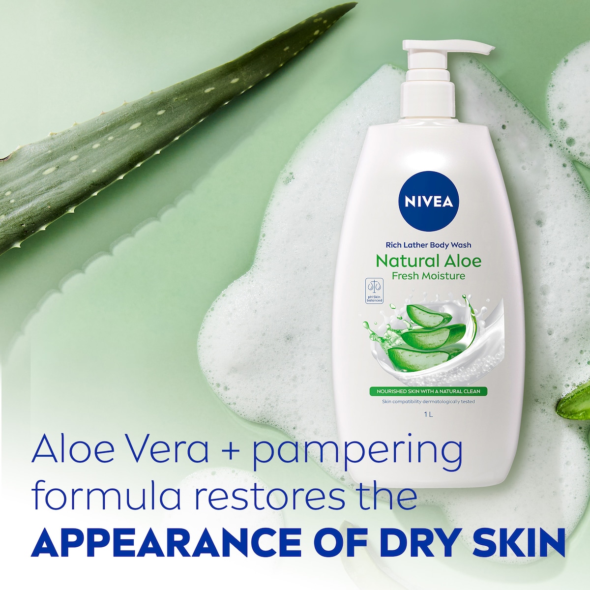 Nivea Rich Lather Natural Aloe Fresh Moisture Body Wash 1 Litre