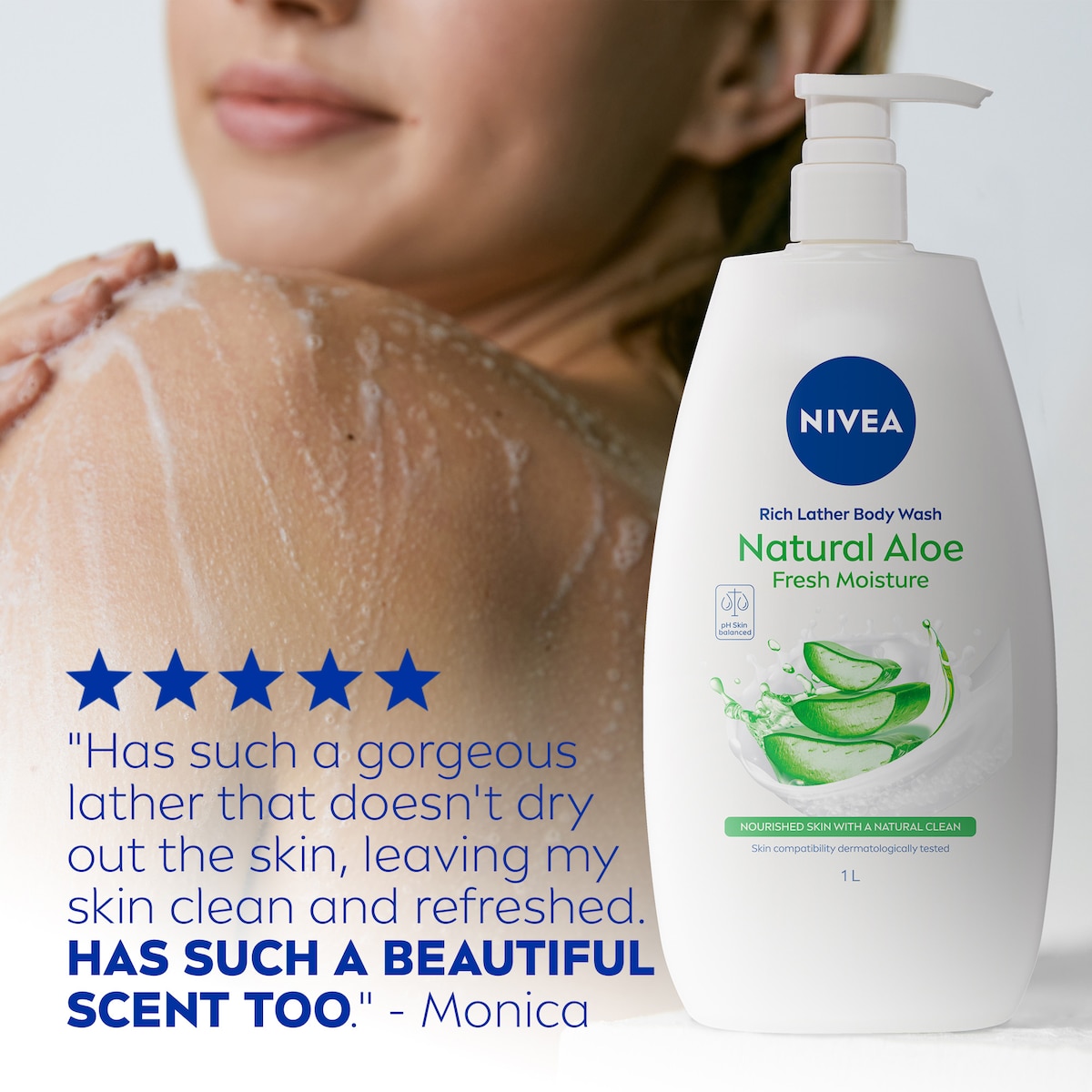 Nivea Rich Lather Natural Aloe Fresh Moisture Body Wash 1 Litre