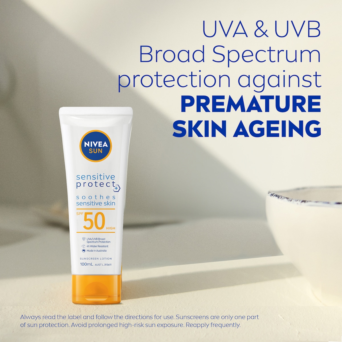 Nivea Sun Sensitive Protect Sunscreen Lotion SPF50 100ml