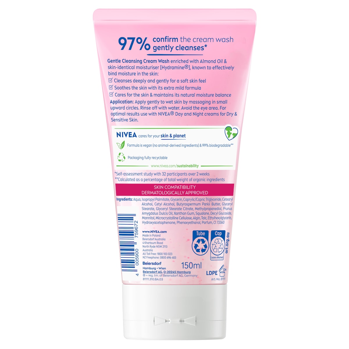 Nivea Gentle Cleansing Cream with Almond Oil 150ml