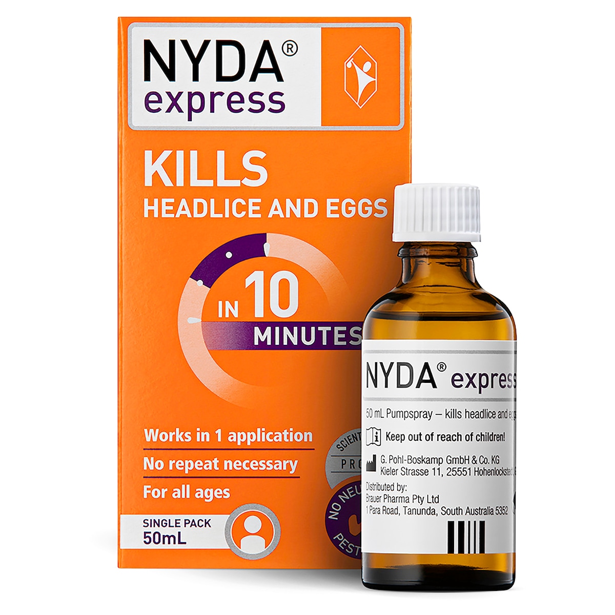 Brauer NYDA Express Head Lice Treatment 50ml