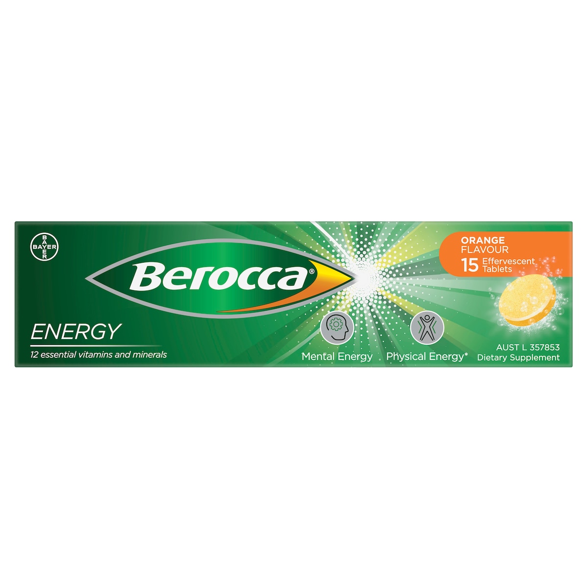 Berocca Energy Orange 15 Effervescent Tablets