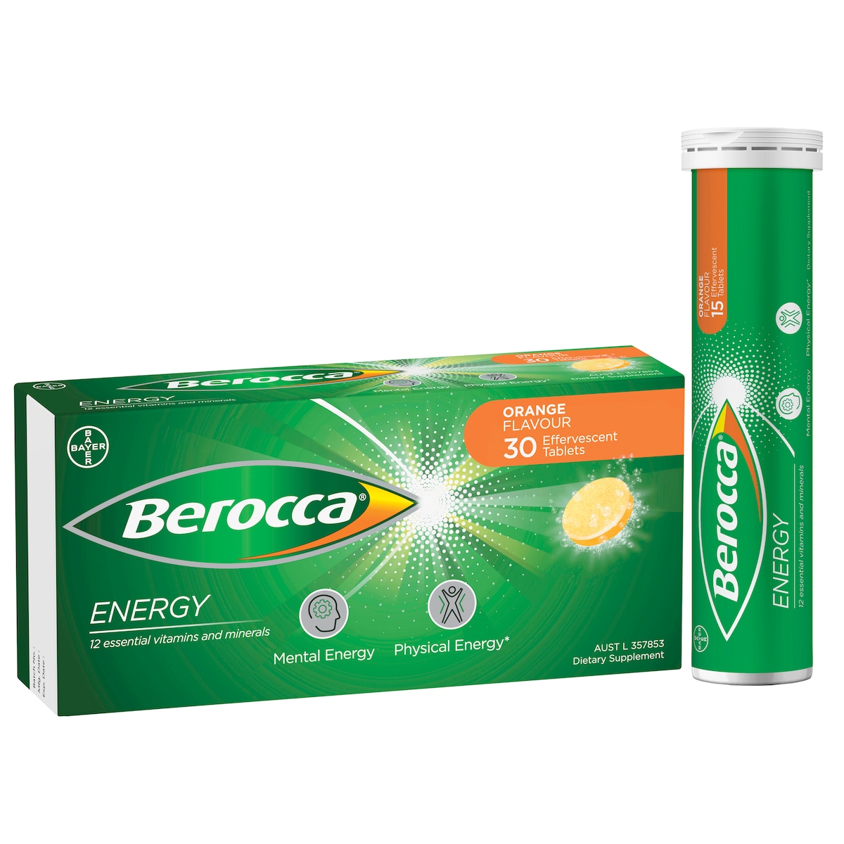 Berocca Energy Orange Effervescent Tablets 30 Pack