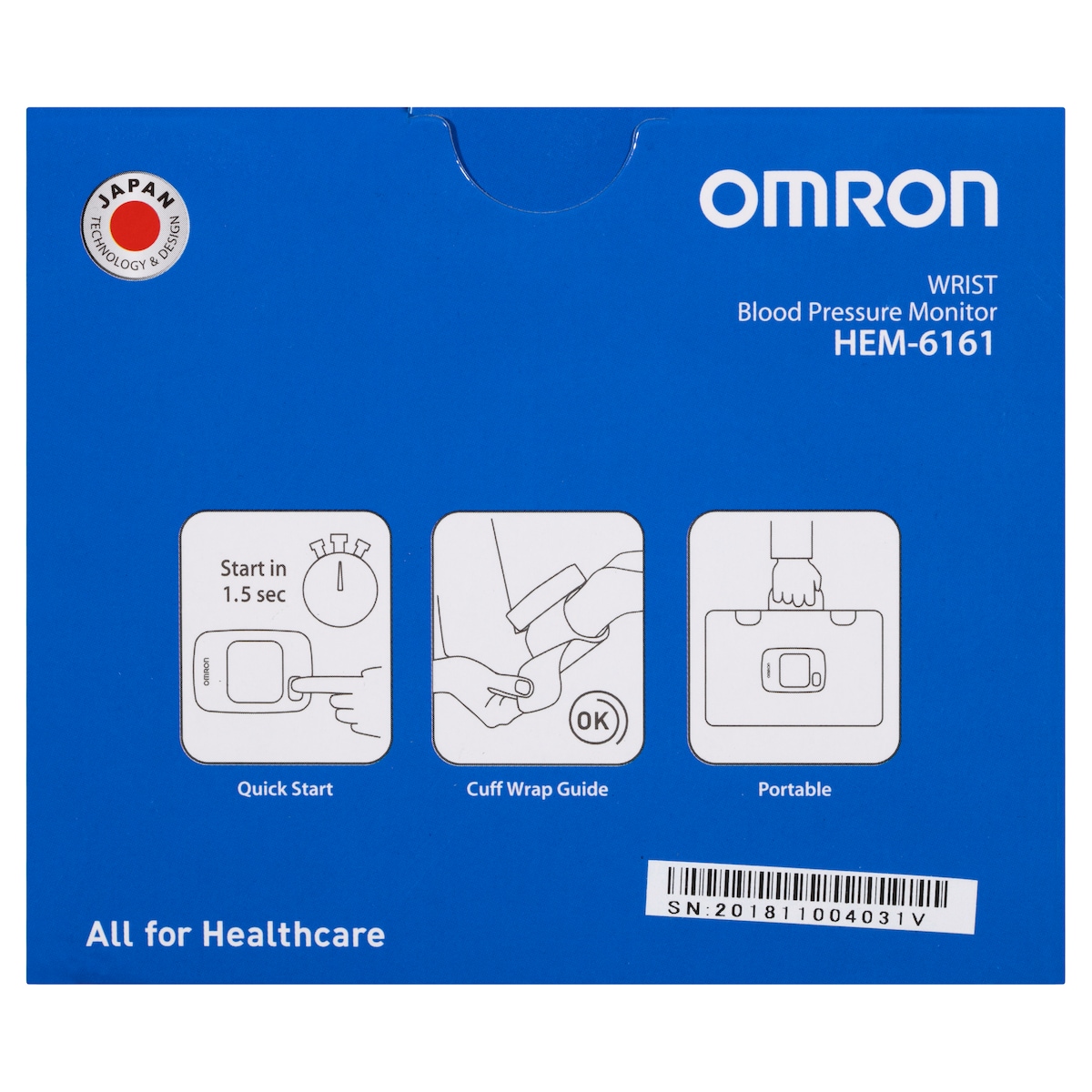 Omron HEM6161 Basic Wrist Blood Pressure Monitor