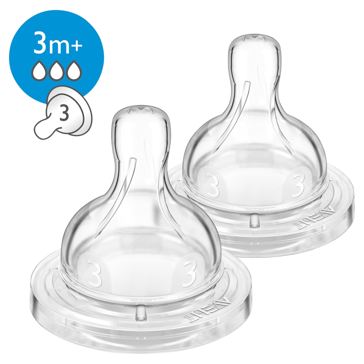 Avent Anti-Colic Teat Medium Flow 3 Months+ 2 Pack