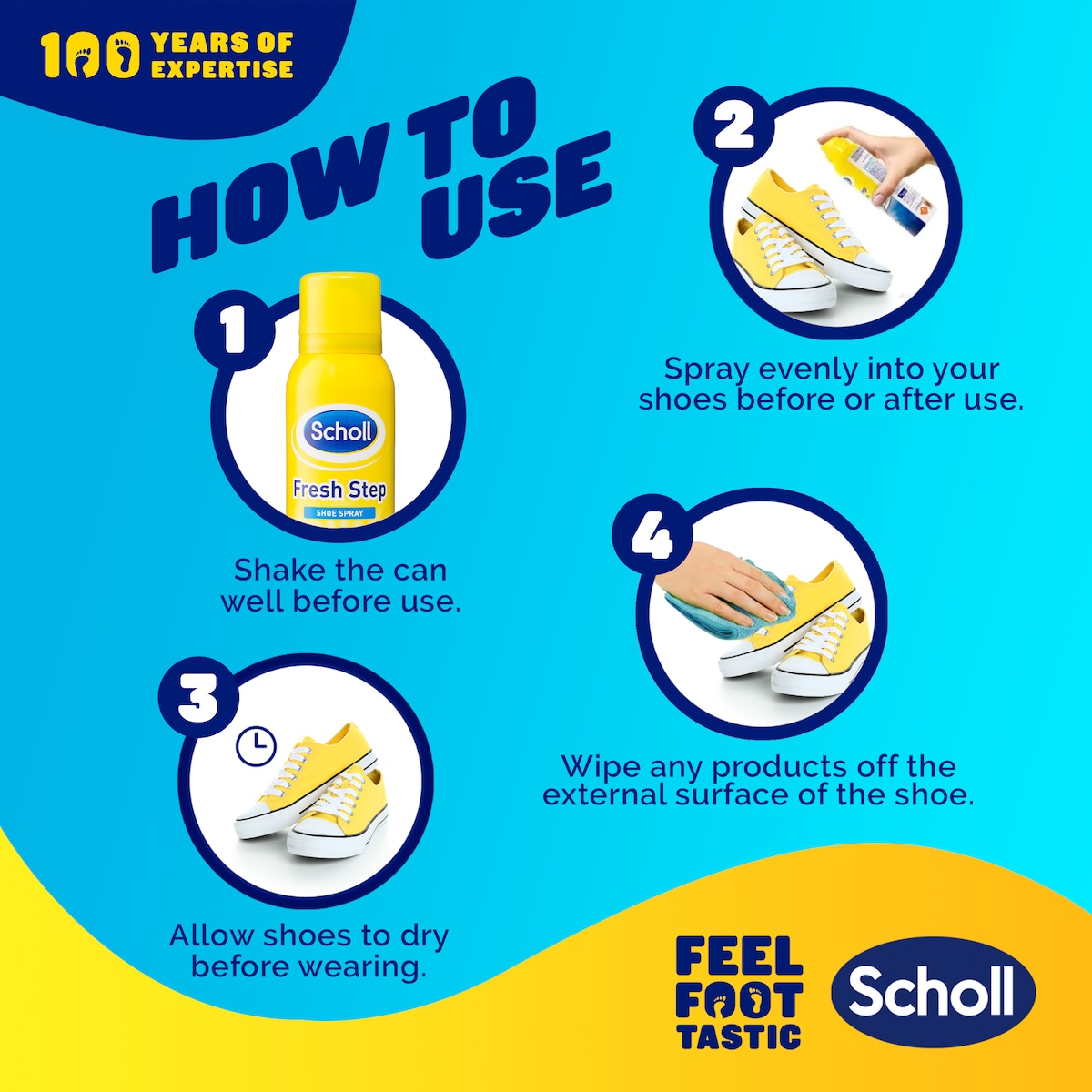 Scholl Fresh Step Shoe Spray 100g