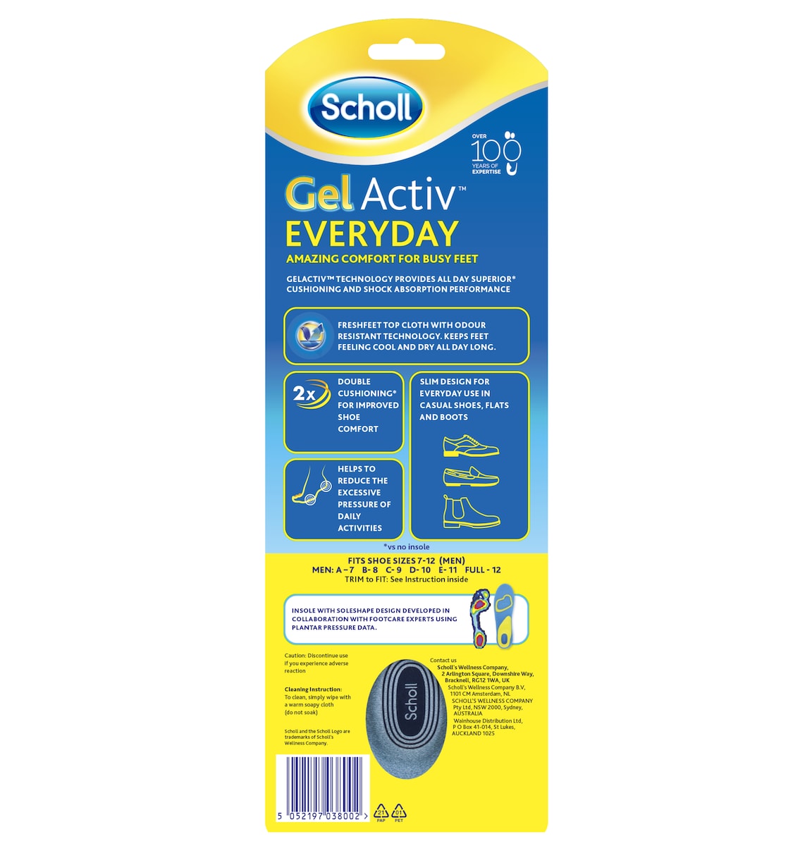 Scholl Gel Activ Insole Everyday Men 1 Pair