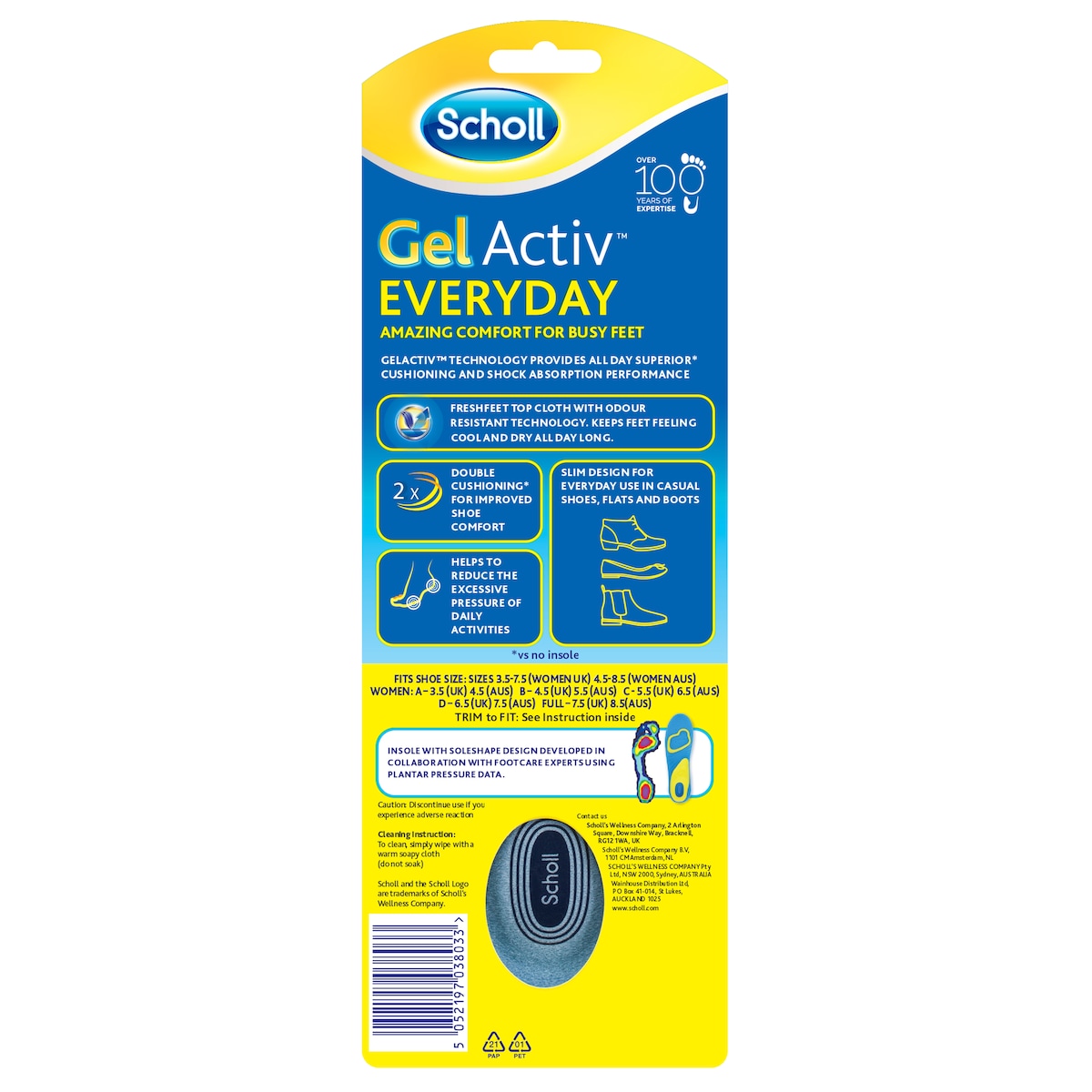 Scholl Gel Activ Insole Everyday Women 1 Pair