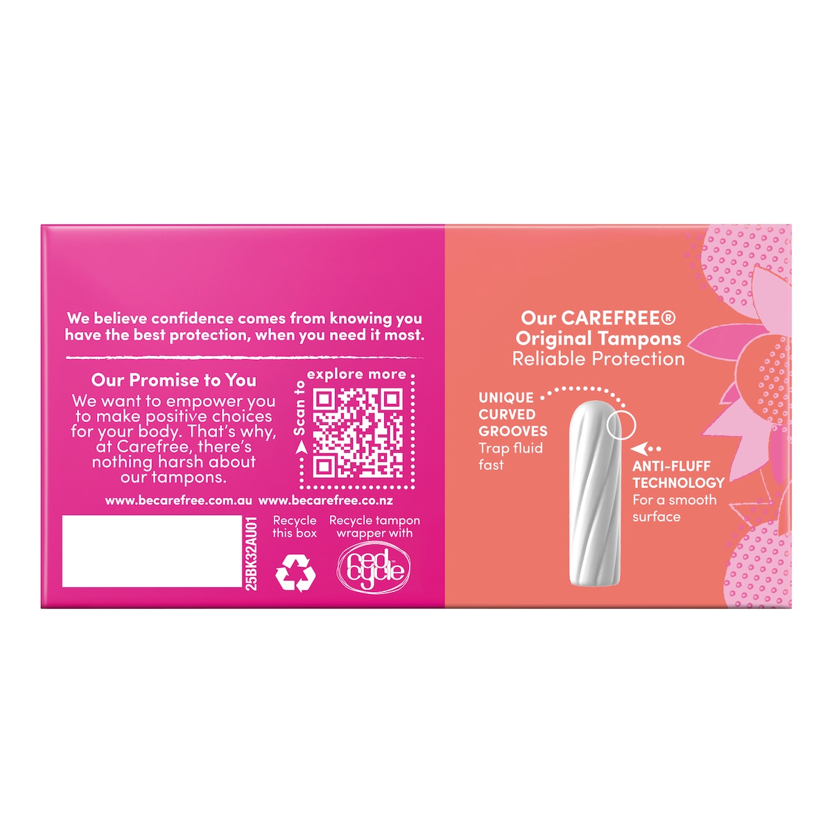 Carefree Original Regular Tampons 32 Pack