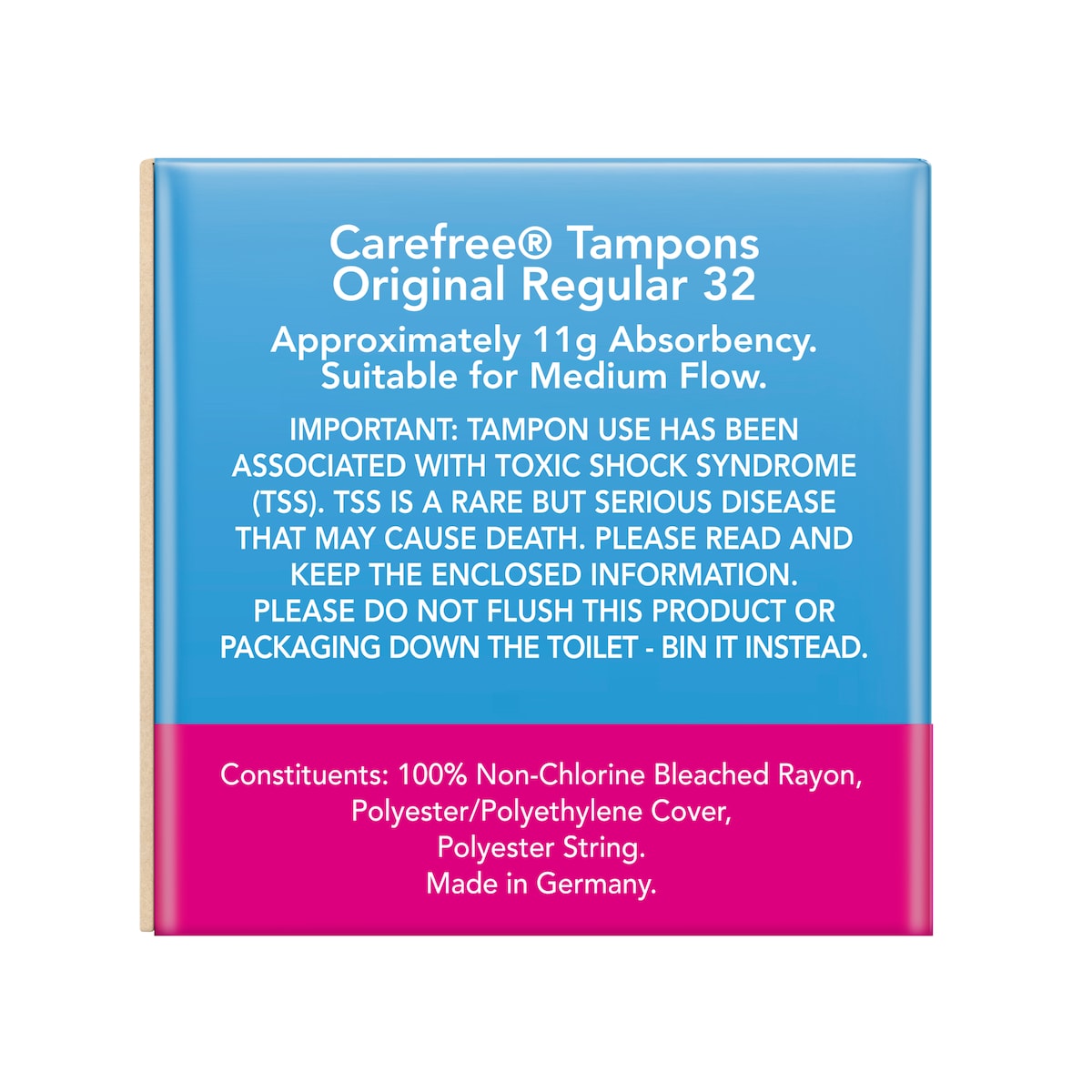 Carefree Original Regular Tampons 32 Pack