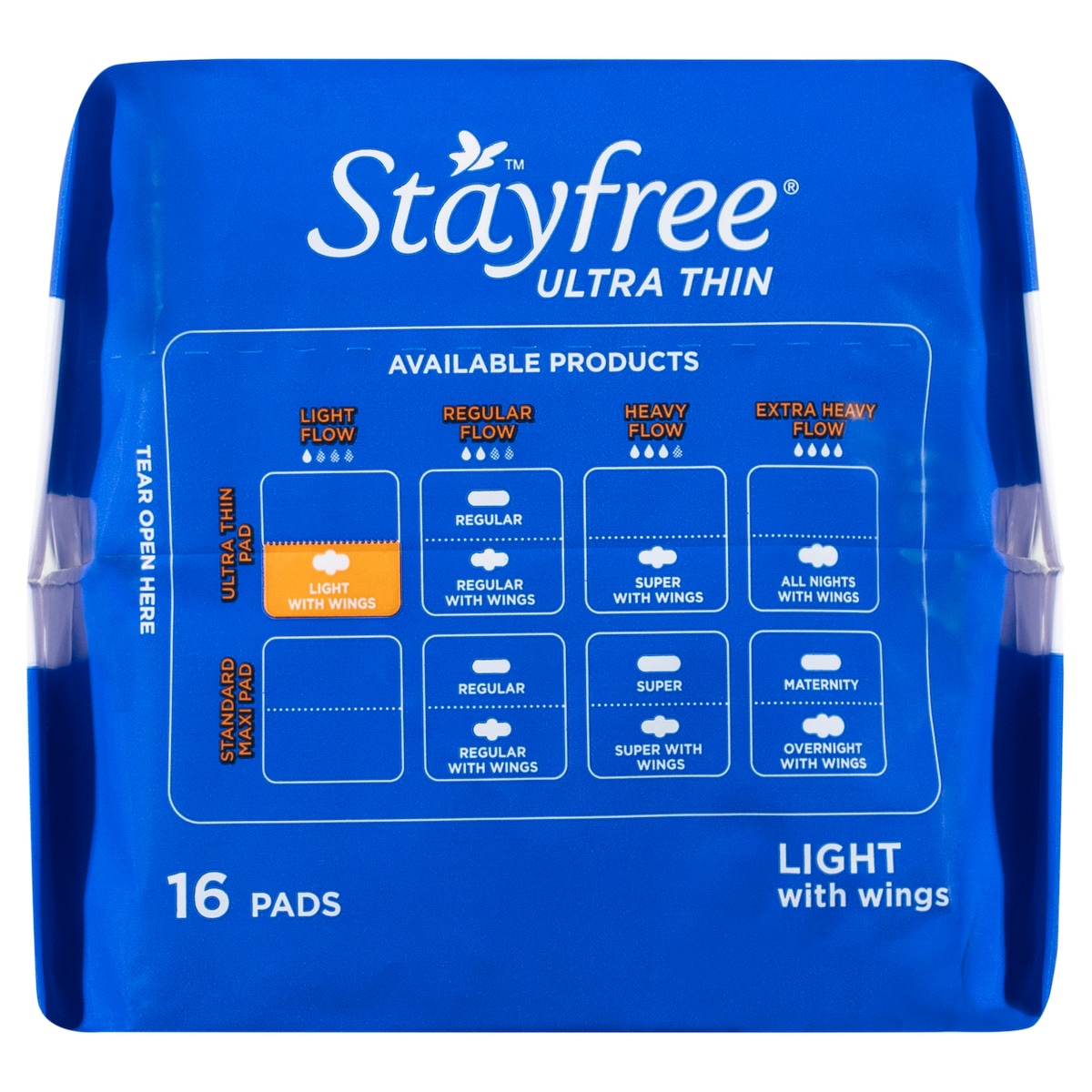 Stayfree Ultra Thin Light with Wings 16 Pack