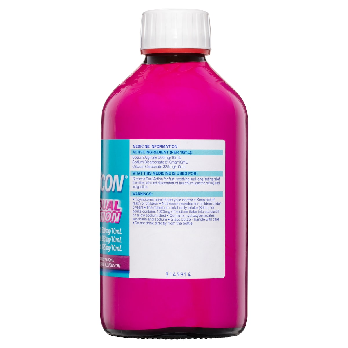 Gaviscon Dual Action Heartburn & Indigestion Mixed Berry 600ml