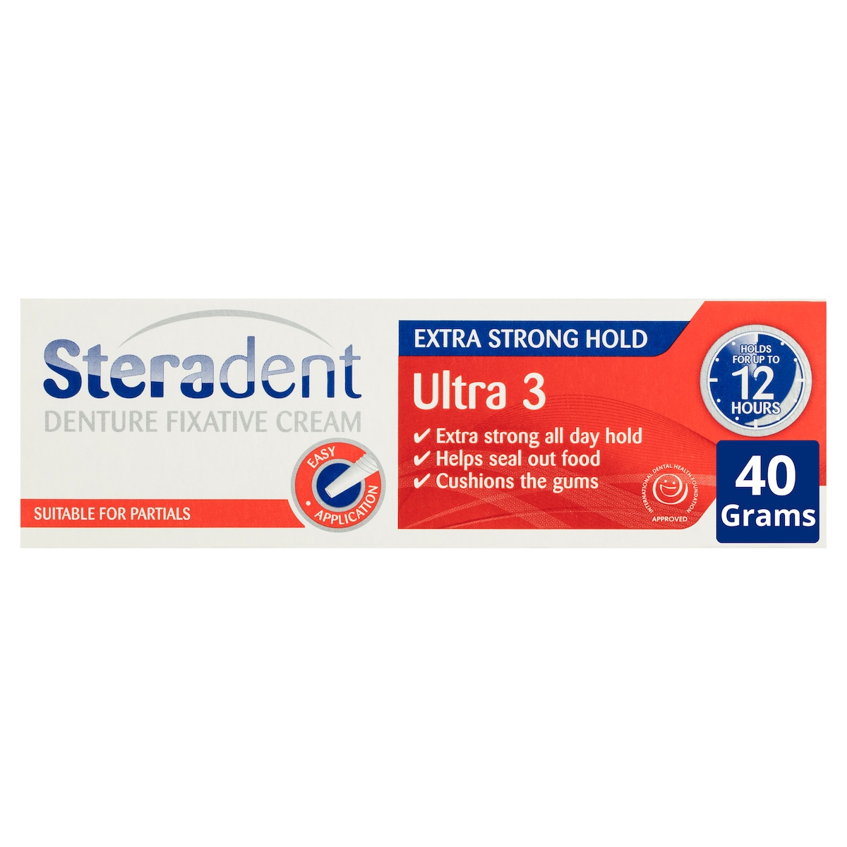 Steradent Ultra 3 Denture Fixative Cream Extra Strong Hold 40g