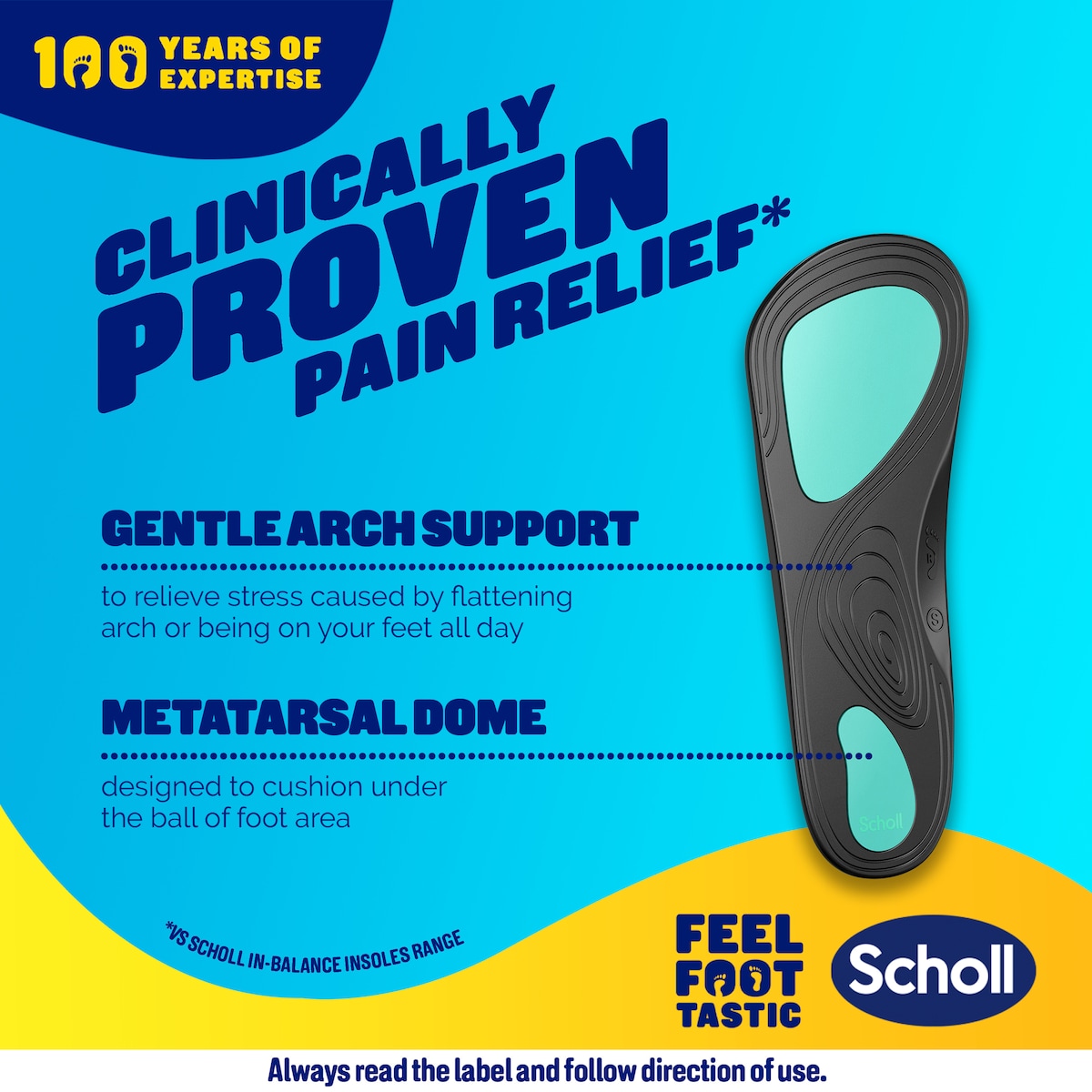 Scholl In-balance Ball of Foot & Arch Orthotic Insole Large