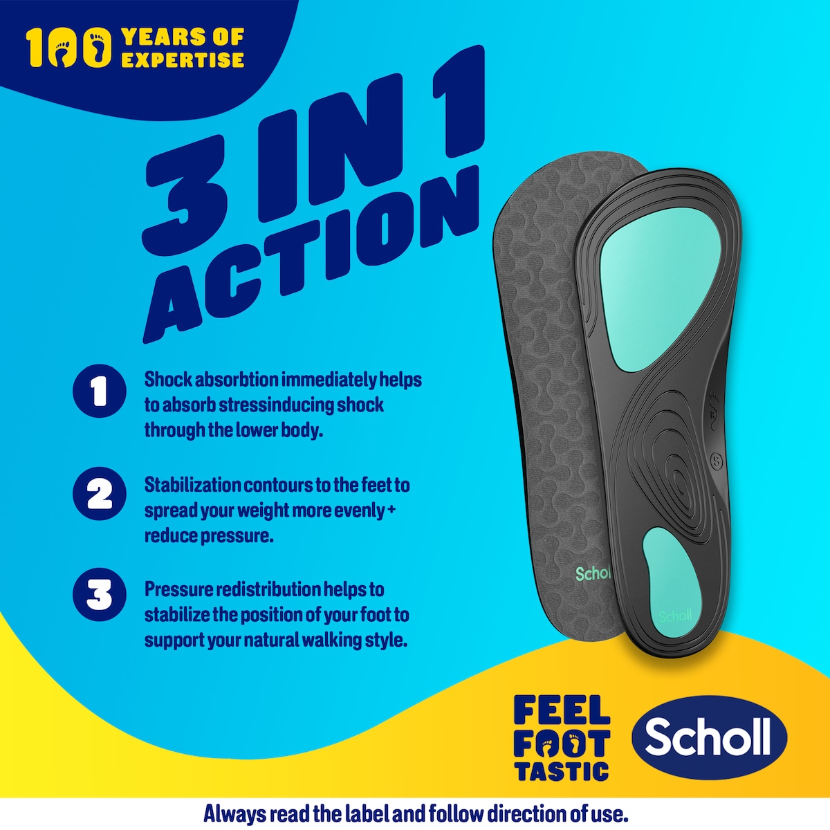 Scholl In-balance Ball of Foot & Arch Orthotic Insole Large