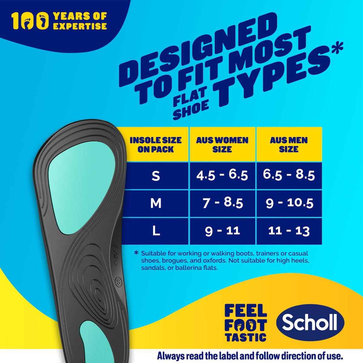 Scholl In-balance Ball of Foot & Arch Orthotic Insole Large