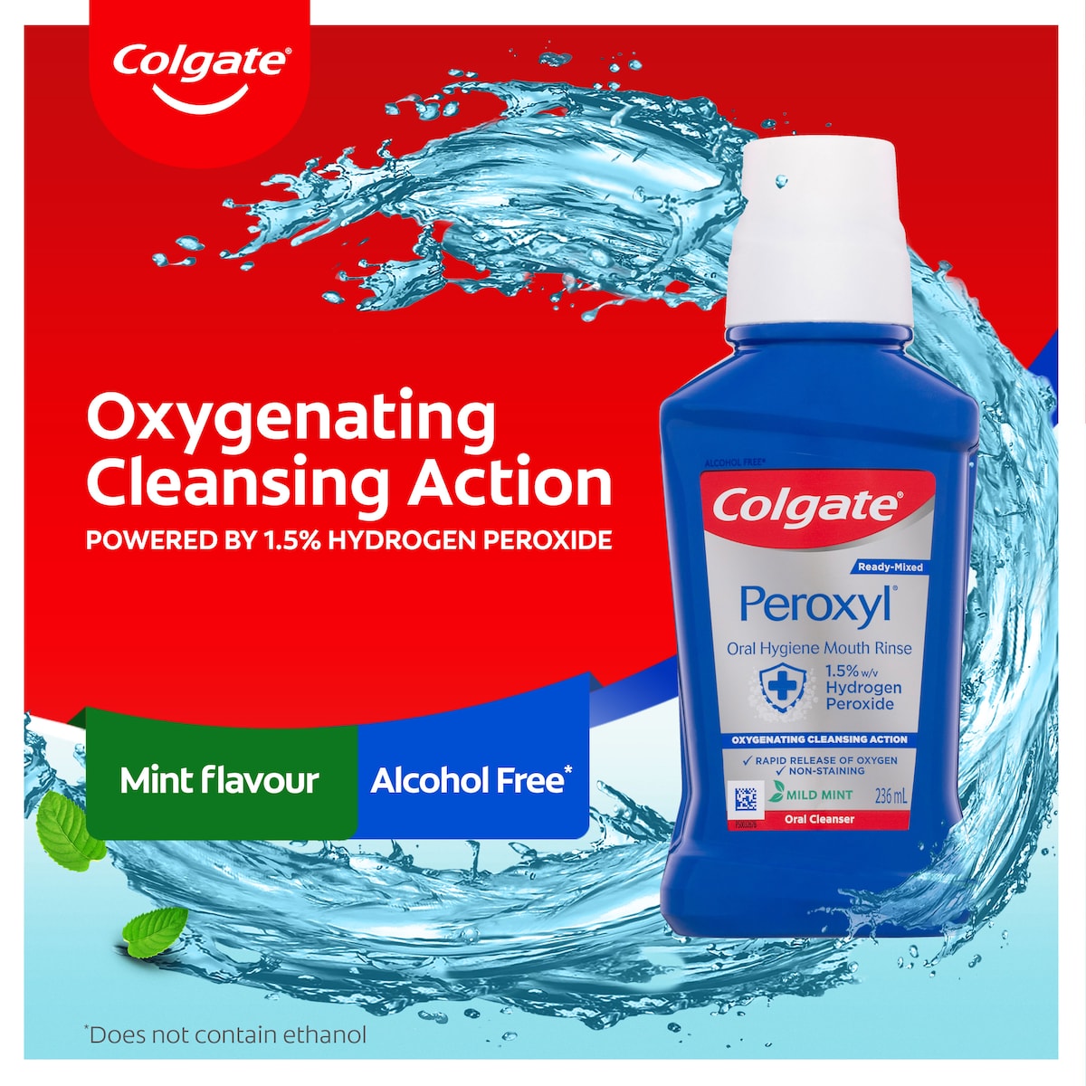 Colgate Peroxyl Oral Cleanser Mint Flavour 236ml