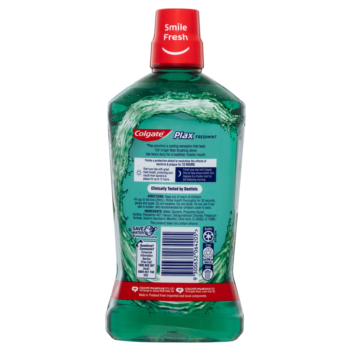 Colgate Plax Alcohol Free Mouthwash Freshmint 1 Litre